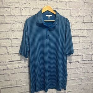 Greg Norman XL Collection Men's Blue Striped Polo Shirt